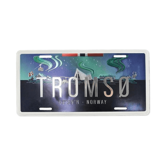 Bilskilt, Tromsø nordlys, 30x15, foliert - NorwegianShop24