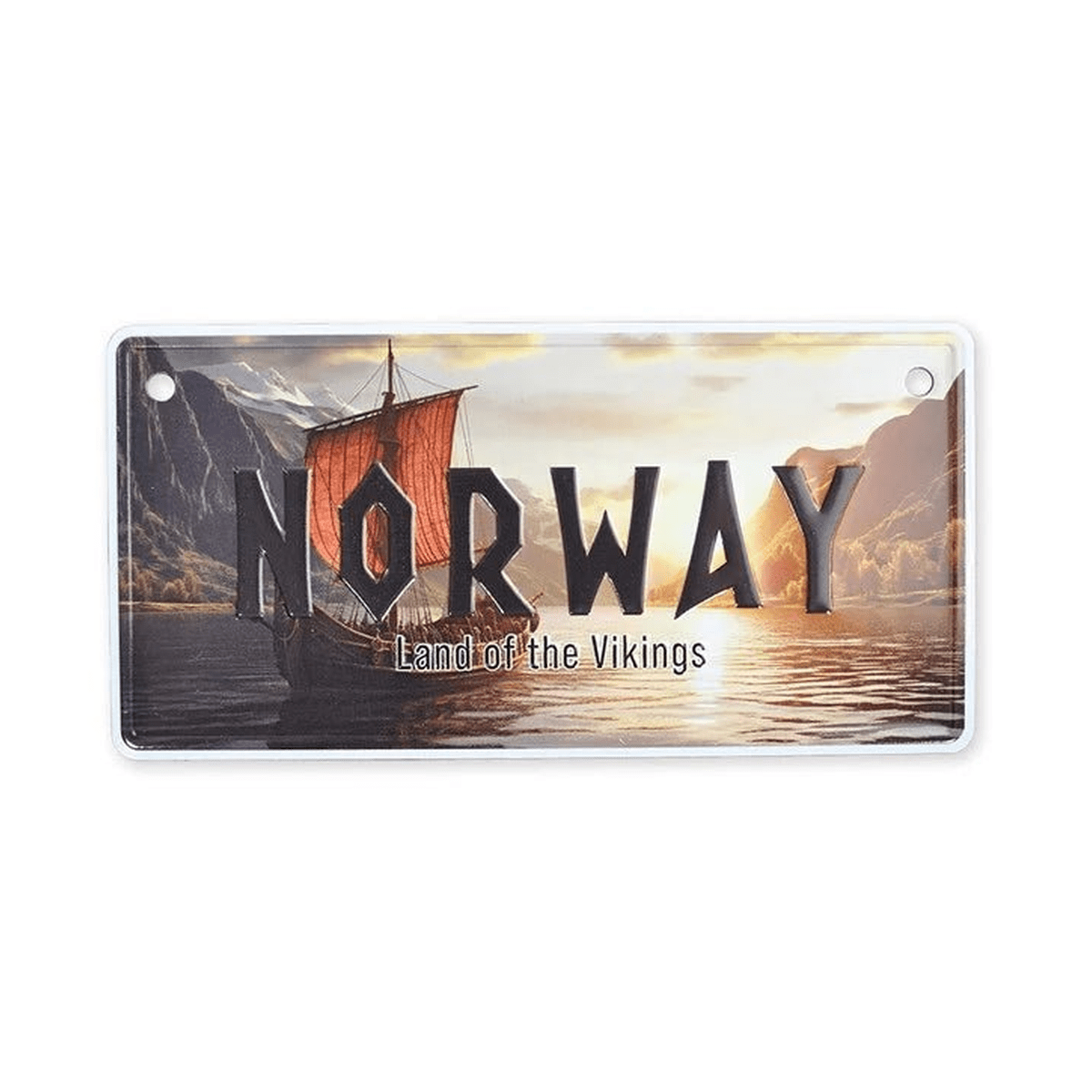 Bilskilt, Vikingskip, 15x7, preget - NorwegianShop24