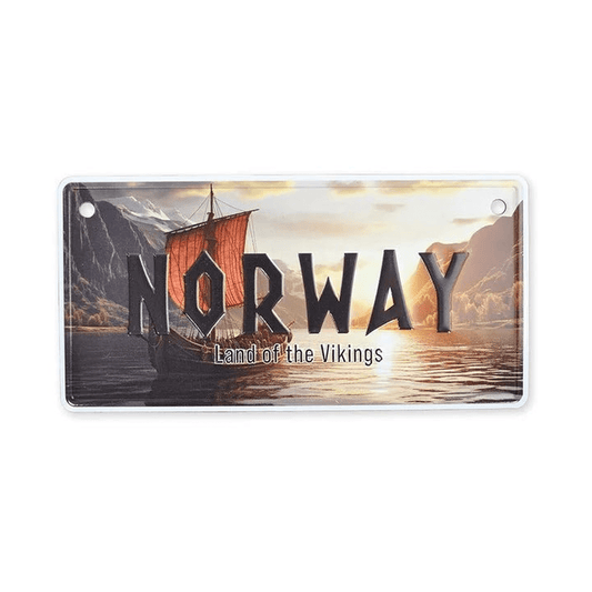 Bilskilt, Vikingskip, 15x7, preget - NorwegianShop24