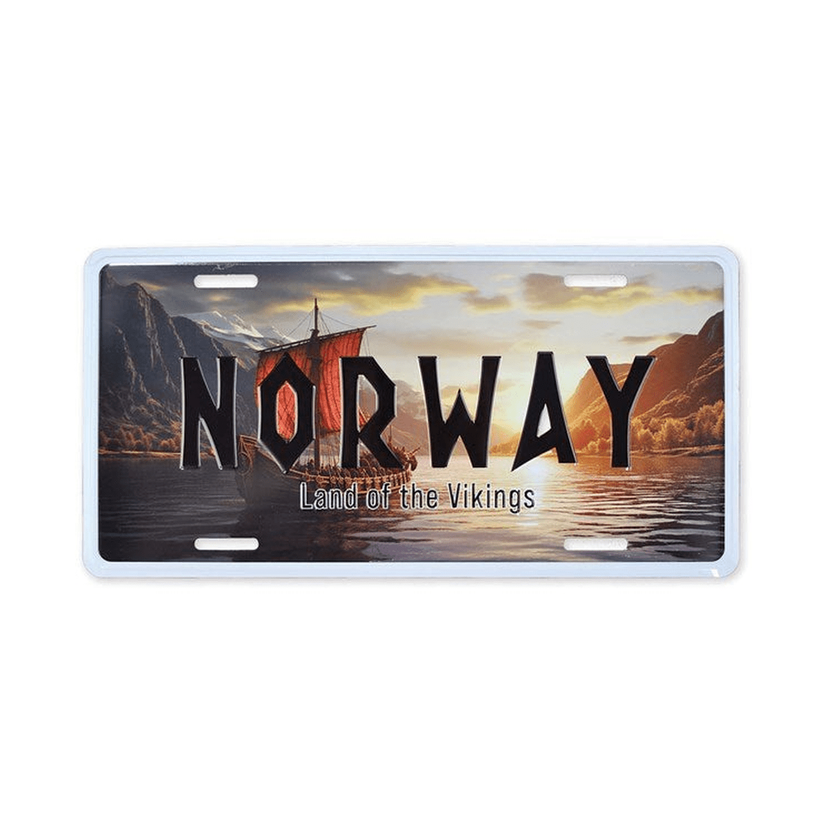 Bilskilt, Vikingskip, 30x15, preget - NorwegianShop24