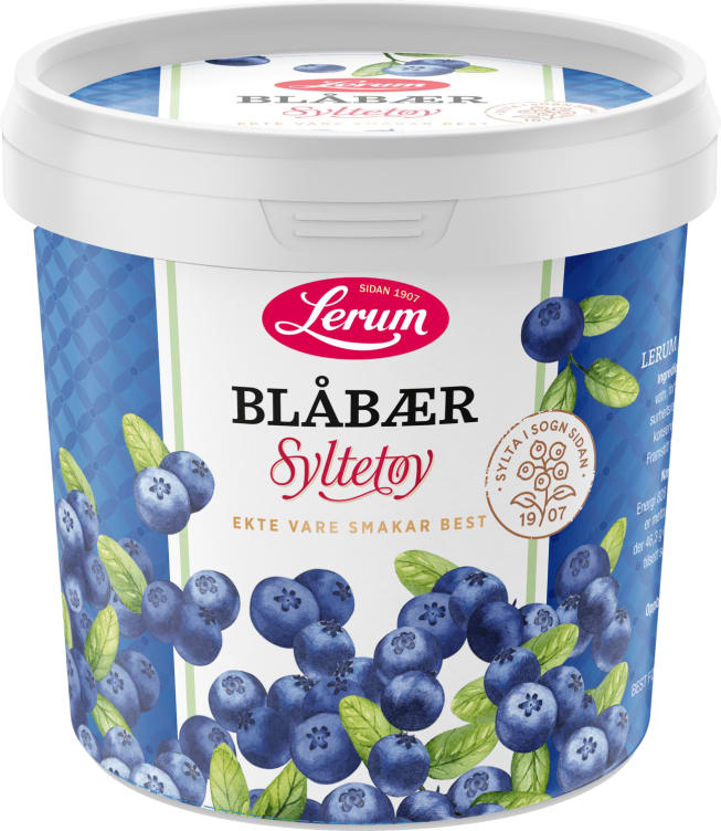Blåbærsyltetøy 1kg Lerum - NorwegianShop24