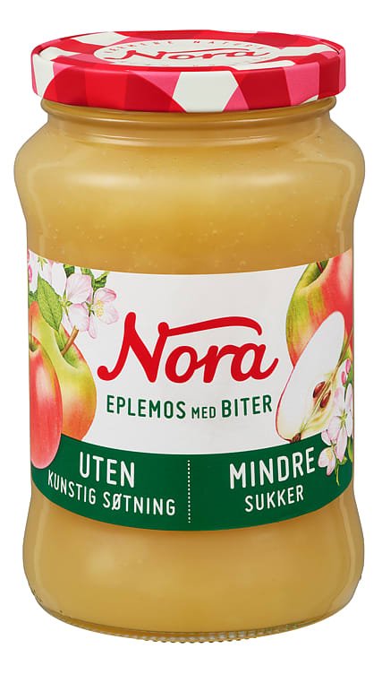 Eplemos Mindre Sukker 525g Nora - NorwegianShop24