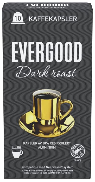 Evergood Dark Roast Kaffekapsel 10stk - NorwegianShop24