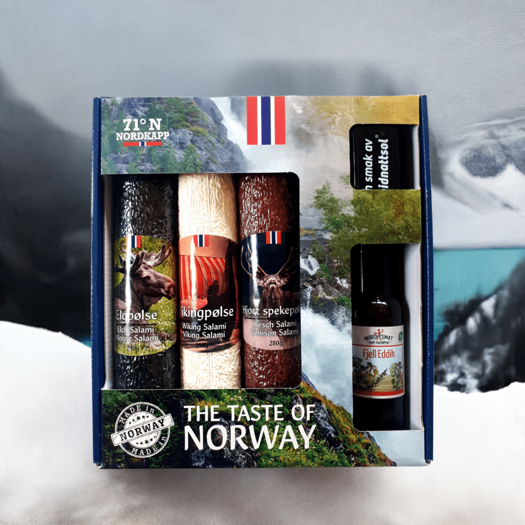 Gavesett med norske spesialiteter/Fjelleddik - NorwegianShop24