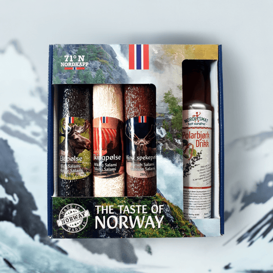Gavesett med norske spesialiteter/Polarbjørk Drikk - NorwegianShop24