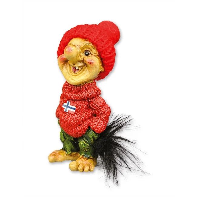 Genser Geir m/Lue, Medium, Dyp Rød - NorwegianShop24