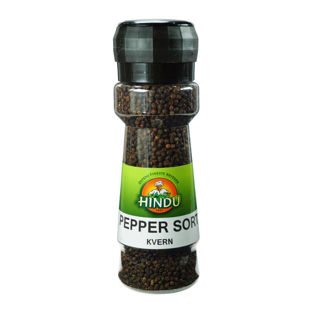 Hindu hel sort pepper i kvern, 311 g – krydder til matlaging