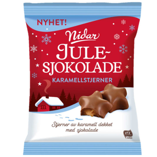 Karamellstjerner 183g Julesjokolade - NorwegianShop24
