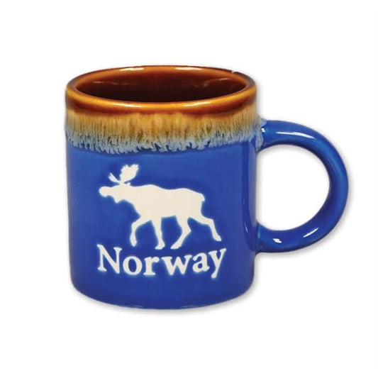 Keramikk krus, Lite, Elg/Norway, Blå - NorwegianShop24