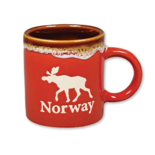Keramikk krus, Lite, Elg/Norway, Rød - NorwegianShop24