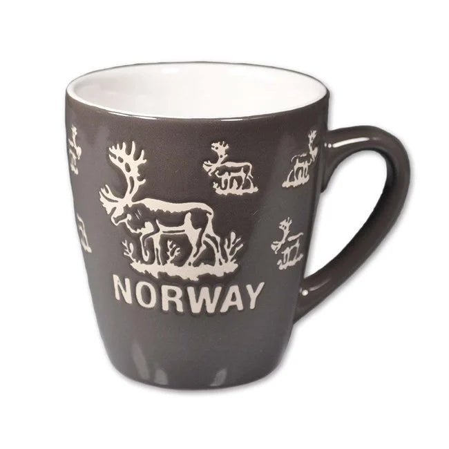 Keramikk krus, Reinsdyr, Mørk Grå - NorwegianShop24