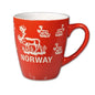 Keramikk krus, Reinsdyr, Rød - NorwegianShop24