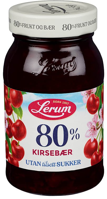 Kirsebærsyltetøy 340g Lerum - NorwegianShop24