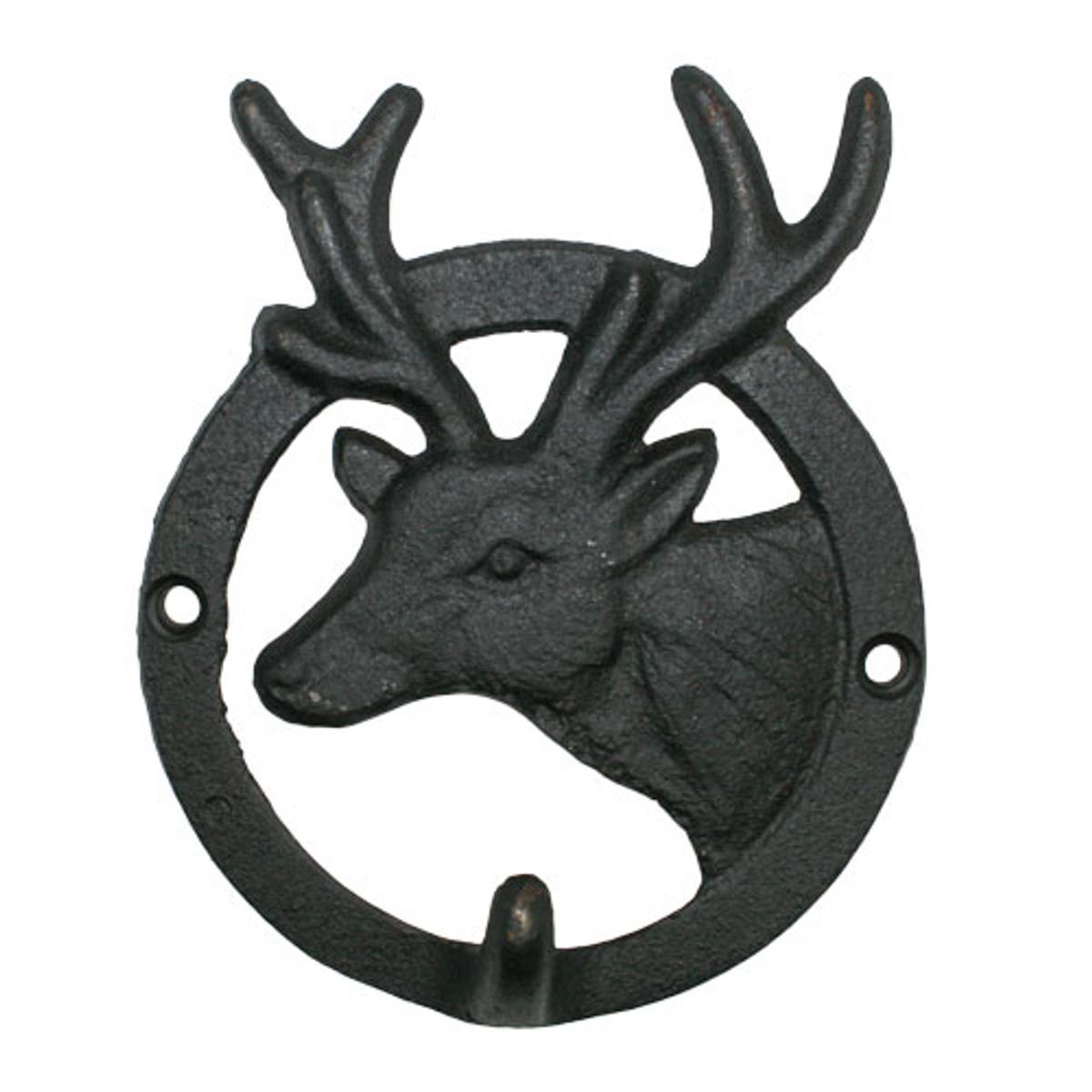 Knagg, rund hjort, støpejern - NorwegianShop24