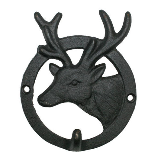 Knagg, rund hjort, støpejern - NorwegianShop24