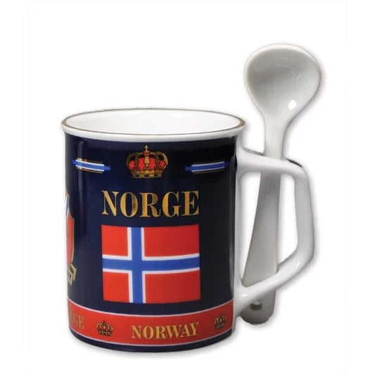 Krus med skje, Flagg, lite - NorwegianShop24