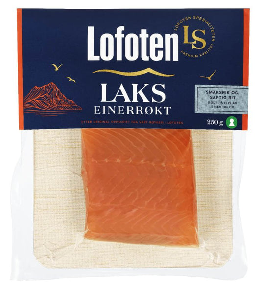 Laks Einerrøkt Bit 250g Lofoten - NorwegianShop24