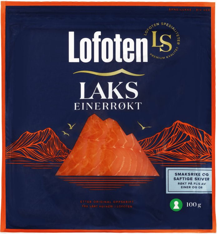 Laks Røkt Skivet 100g Lofoten - NorwegianShop24