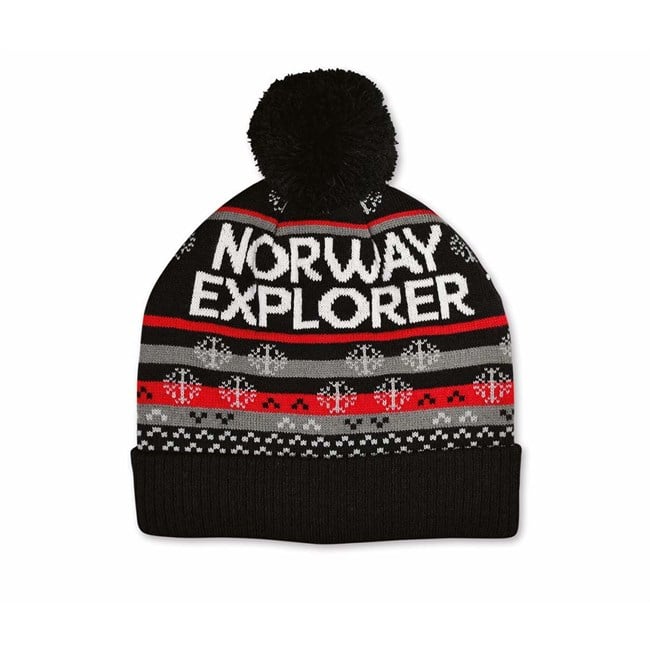 Lue, Norway Explorer, Sort/Rød - NorwegianShop24