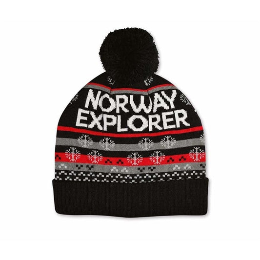 Lue, Norway Explorer, Sort/Rød - NorwegianShop24