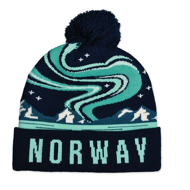 Lue, Norway, nordlys, blå/grønn - NorwegianShop24