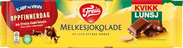 Melkesjokolade Kvikk Lunsj 200g Freia - NorwegianShop24
