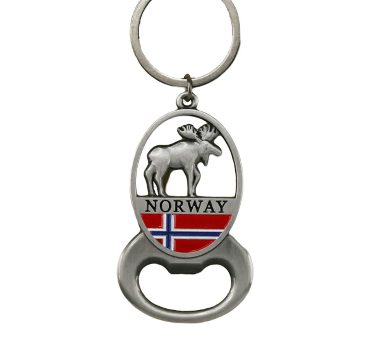 Nøkkelring av metall med elg i sølv - NorwegianShop24