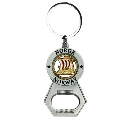 Nøkkelring, flaskeåpner med vikingskip - NorwegianShop24