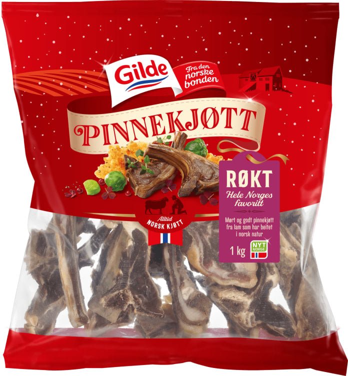 Pinnekjøtt Lam Røkt 1kg Gilde - NorwegianShop24