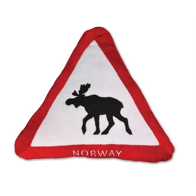 Plush pute, Elg fareskilt - NorwegianShop24