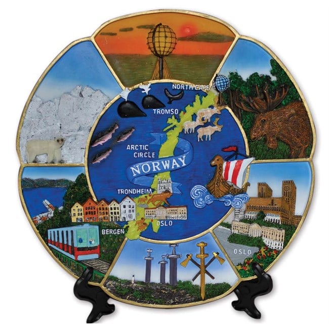 Polytallerken, Norge, stor - NorwegianShop24