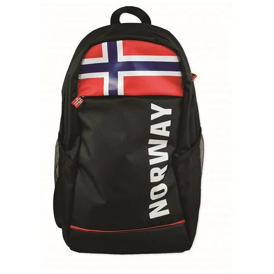 Sekk m/flagg, Norway, 30L, sort - NorwegianShop24