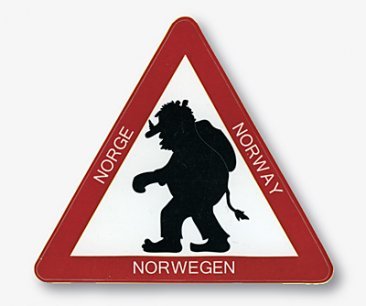 Stickers, troll med sekk i trekant - NorwegianShop24