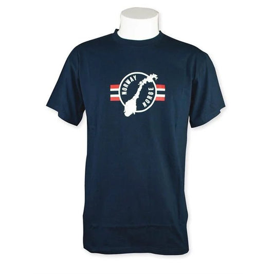 T - skjorte, Norge kart, unisex, Marine, XL - NorwegianShop24