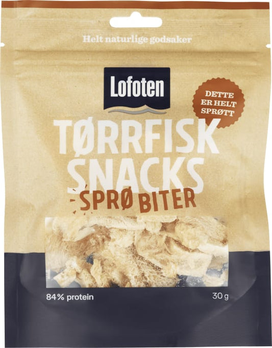 Tørrfisksnacks Sprø Biter 30g Lofoten - NorwegianShop24