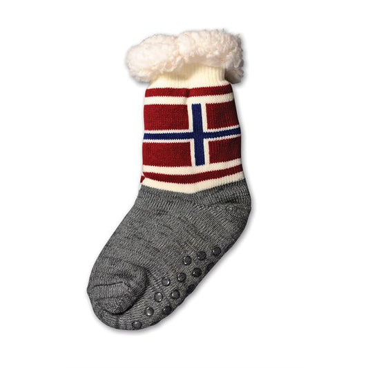 Tykke sokker m/teddyfor, Flagg, 36 - 40 - NorwegianShop24