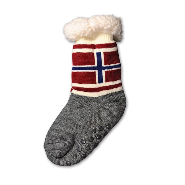 Tykke sokker m/teddyfor, Flagg, 41 - 46 - NorwegianShop24