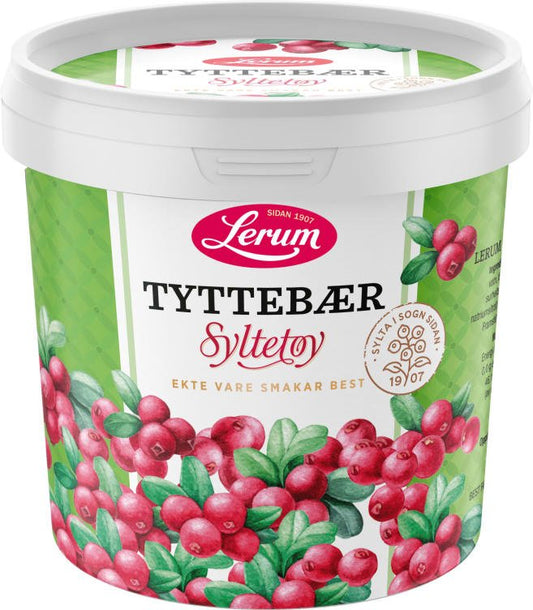 Tyttebærsyltetøy 1kg Lerum - NorwegianShop24